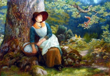 森の中の眠り ラファエル前派アーサー・ヒューズ Oil Paintings